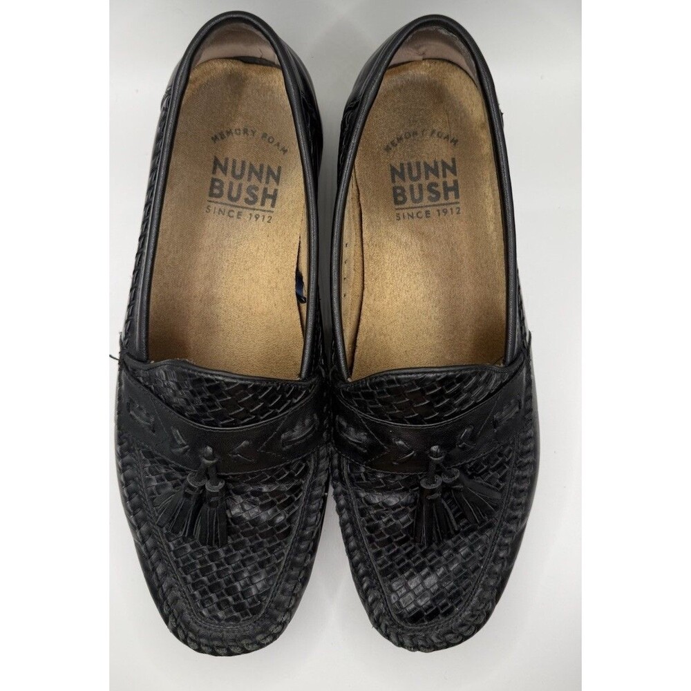 Nunn Bush Strafford Woven Tassel Loafers in black leather Size 7.5